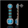 Image 2 : 19.64 ctw Swiss Topaz & Diamond Earrings 14K Rose Gold - REF-232M9G