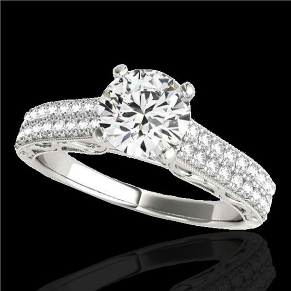 1.91 ctw Certified Diamond Solitaire Antique Ring 10k White Gold - REF-354K5Y