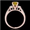 Image 2 : 1.5 ctw Certified SI Intense Yellow Diamond 3 Stone Ring 10k Rose Gold - REF-204Y5X