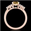Image 3 : 1.51 ctw Intense Fancy Yellow Diamond Art Deco Ring 18k Rose Gold - REF-263K6Y
