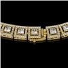 Image 3 : 24.4 ctw Princess Cut Diamond Micro Pave Necklace 18K Yellow Gold - REF-2083H2R