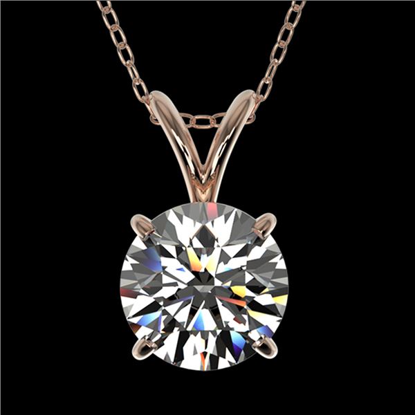 1.26 ctw Certified Quality Diamond Necklace 10k Rose Gold - REF-188F2M