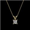 Image 3 : 0.50 ctw Certified VS/SI Quality Princess Diamond Necklace 10k Yellow Gold - REF-65Y2X