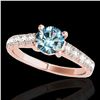 Image 1 : 1.55 ctw SI Certified Fancy Blue Diamond Solitaire Ring 10k Rose Gold - REF-155X5A