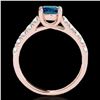 Image 2 : 1.55 ctw SI Certified Fancy Blue Diamond Solitaire Ring 10k Rose Gold - REF-155X5A