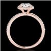 Image 2 : 1.5 ctw Certified Diamond Solitaire Halo Ring 10k Rose Gold - REF-238R6K