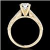 Image 2 : 1.41 ctw Certified Diamond Solitaire Antique Ring 10k Yellow Gold - REF-197M8G