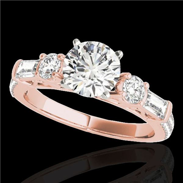 2 ctw Certified Diamond Pave Solitaire Ring 10k Rose Gold - REF-231H8R