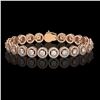 Image 1 : 8.83 ctw Diamond Micro Pave Bracelet 18K Rose Gold - REF-695A5N