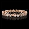Image 2 : 8.83 ctw Diamond Micro Pave Bracelet 18K Rose Gold - REF-695A5N