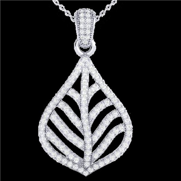 1.25 ctw Micro Pave VS/SI Diamond Necklace Designer 18k White Gold - REF-134R5K