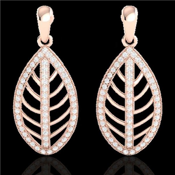 2 ctw Micro Pave VS/SI Diamond Designer Earrings 14k Rose Gold - REF-174F5M