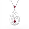 Image 3 : 3.20 ctw Ruby & Micro Pave Diamond Heart Necklace 14k White Gold - REF-212A8N