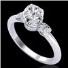 Image 1 : 1 ctw VS/SI Diamond Solitaire Art Deco Ring 18k White Gold - REF-143N6F