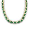 Image 3 : 35 ctw Emerald & VS/SI Diamond Eternity Necklace 10k Yellow Gold - REF-200W8H