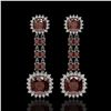 Image 1 : 18.92 ctw Garnet & Diamond Earrings 14K White Gold - REF-231F5M