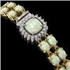 Image 2 : 14.41 ctw Opal & Diamond Bracelet 14K Yellow Gold - REF-245R5K