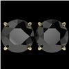 Image 1 : 5 ctw Fancy Black Diamond Solitaire Stud Earrings 10k Yellow Gold - REF-82A2N