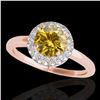 Image 1 : 1.43 ctw Certified SI/I Fancy Intense Yellow Diamond Ring 10k Rose Gold - REF-197H8R