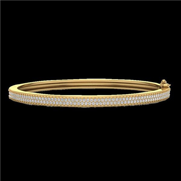 1.50 ctw Micro Pave Diamond Bangel Bracelet 14k Yellow Gold - REF-176W2H