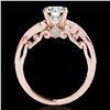 Image 2 : 1.25 ctw Certified Diamond Solitaire Antique Ring 10k Rose Gold - REF-197H8R