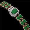 Image 2 : 19.07 ctw Emerald & Diamond Bracelet 14K Rose Gold - REF-236M4G