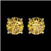 Image 1 : 1.54 ctw Certified Intense Yellow Diamond Stud Earrings 10k Yellow Gold - REF-157K3Y