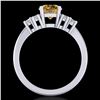 Image 3 : 1.5 ctw Intense Fancy Yellow Diamond Ring 18k White Gold - REF-218F2M