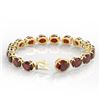 Image 3 : 65 ctw Garnet & Micro VS/SI Diamond Bracelet 14k Yellow Gold - REF-209G3W