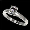 Image 1 : 1 ctw Certified VS/SI Quality Oval Diamond Solitaire Ring 10k White Gold - REF-243A2N