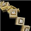 Image 3 : 7.2 ctw Princess Cut Diamond Micro Pave Bracelet 18K Yellow Gold - REF-617R3K
