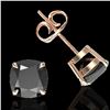 Image 2 : 6 ctw Cushion Black Diamond Designer Earrings 14k Rose Gold - REF-163R6K