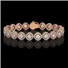 Image 1 : 13.06 ctw Cushion Cut Diamond Micro Pave Bracelet 18K Rose Gold - REF-1690G2W