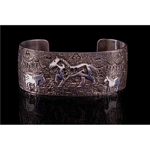 Navajo Raymond Begay Tufa Cast Sterling Bracelet