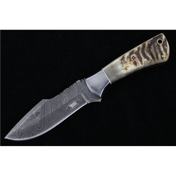 M.T. Knives of Bozeman Rams Horn Damascus Knife