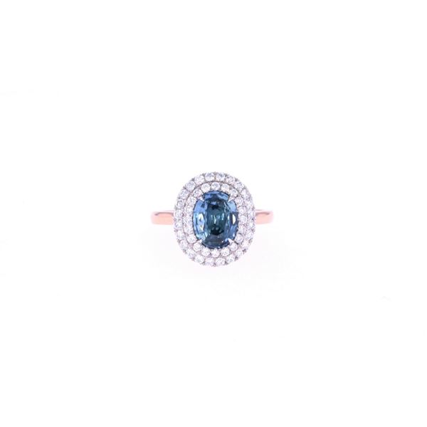 Montana GIA Certified Unheated Sapphire Gold Ring