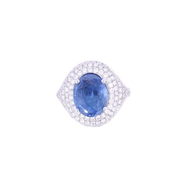 GIA Certified Sapphire & VS2 Diamond Vintage Ring