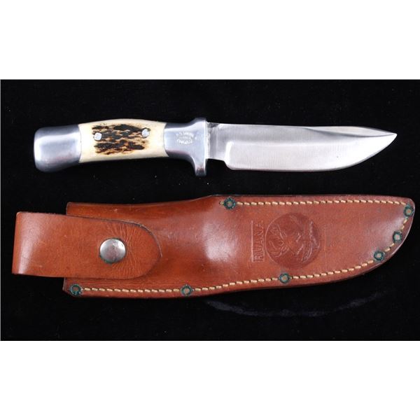 R.H. Ruana Camp Knife & Leather Scabbard