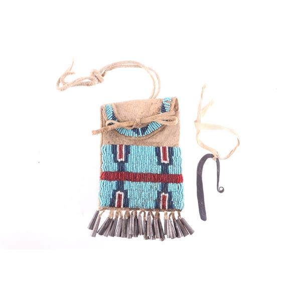Cheyenne Strike-A-Lite Beaded Pouch & Striker 1880