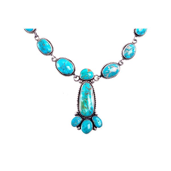Navajo Sterling & Lone Mountain Turquoise Necklace