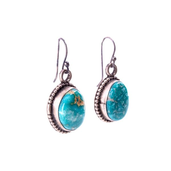 Navajo Sterling & Lone Mountain Turquoise Earrings