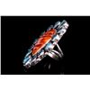Image 2 : Navajo Sterling Sliver Turquoise & Carnelian Ring