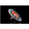 Image 3 : Navajo Sterling Sliver Turquoise & Carnelian Ring
