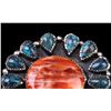 Image 4 : Navajo Sterling Sliver Turquoise & Carnelian Ring