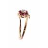 Image 3 : 1940's Estate 14K Gold Diamond Spinel Flower Ring