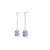 Image 2 : Classic Tanzanite & Diamond 18K Dangle Earrings