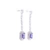 Image 3 : Classic Tanzanite & Diamond 18K Dangle Earrings