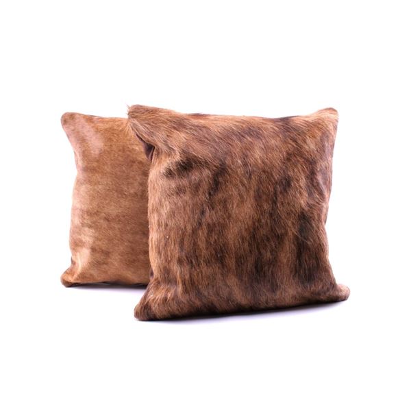 Brindle Light Brown Cowhide Premium Two Pillows
