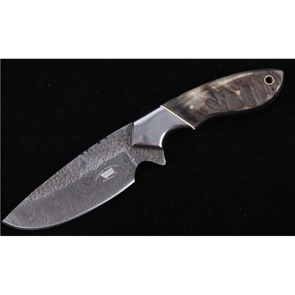 M.T. Knives of Bozeman Rams Horn Damascus Knife