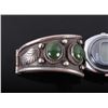 Image 2 : Navajo Sterling & Jade Watch Band Cuff w/ Clasp